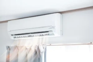 Hvac Ductless Mini Split Air Conditioner Blowing Air 1.jpg